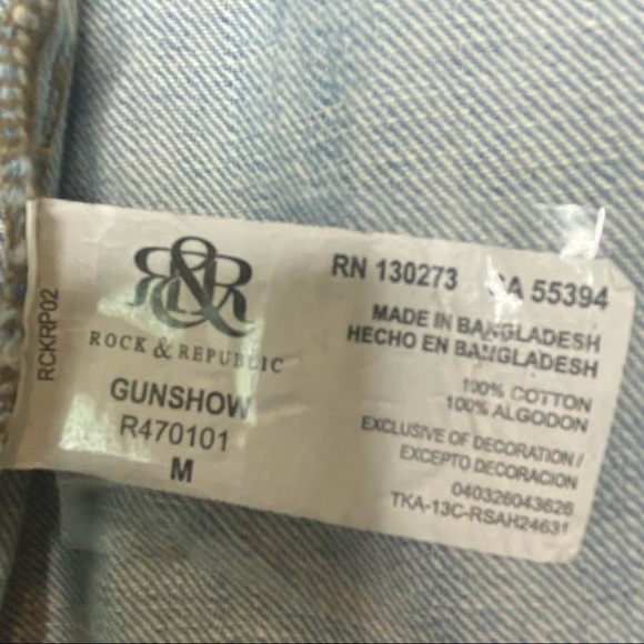 Rock & Republic || Studded Collar Denim/Jean Frayed Vest - Picture 7 of 11